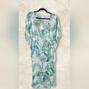 Light Green Palm Leaf Caftan